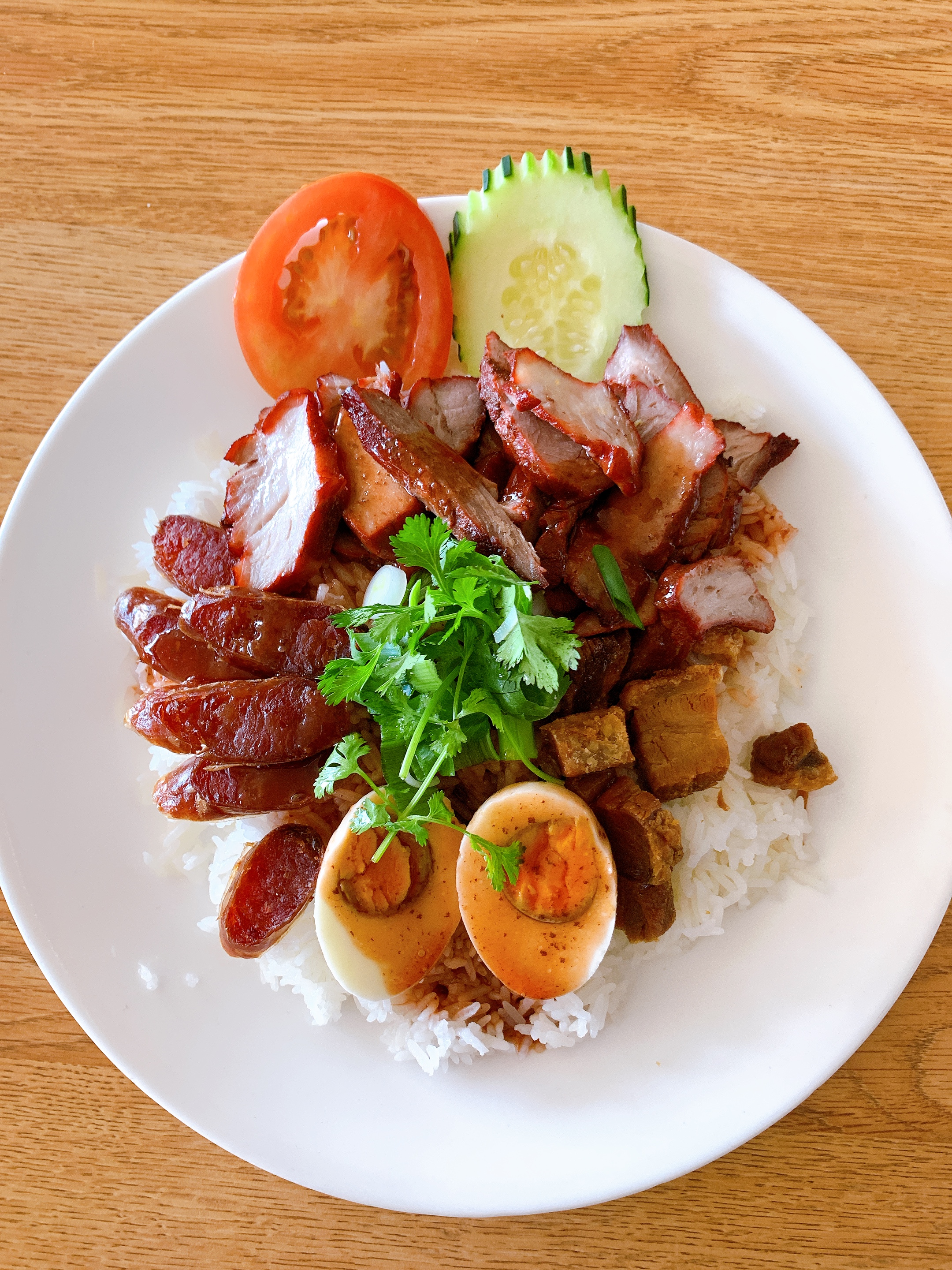 BBQ Pork Over Rice at Long Beach Thai Restaurant